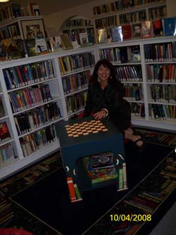 Beckie at Rockport Library, Maine